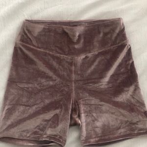 Pink ultimate felt velvet biker shorts